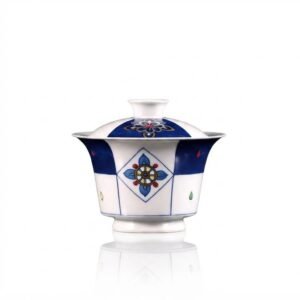 Golden Lotus Porcelain Gaiwan