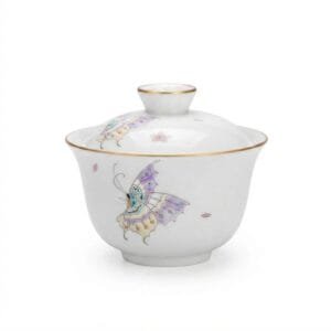 Butterfly Flower Porcelain Gaiwan