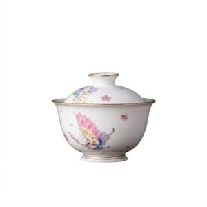 Butterfly Flower Porcelain Gaiwan