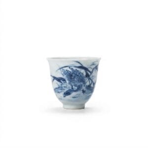 Solitary Goose Blue and White Teacup
