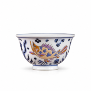 Blue and White Fish Yashou Teacup