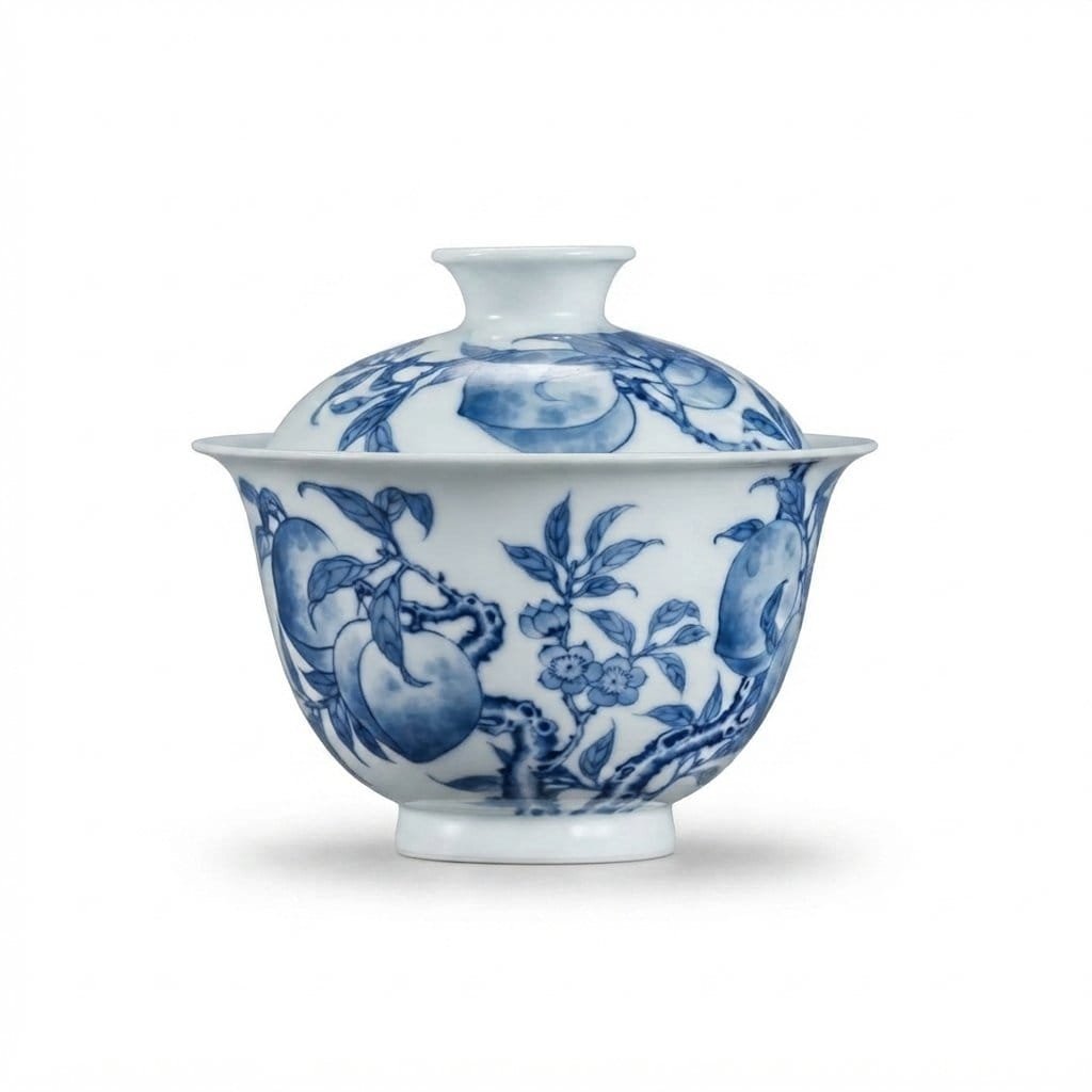 Peach Blue & White Gaiwan