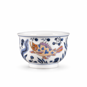 Blue and White Fish Teacup