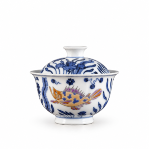 Blue and White Fish Gaiwan