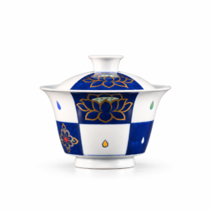Golden Lotus Porcelain Gaiwan