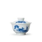 Auspicious Deer Blue & White Gaiwan